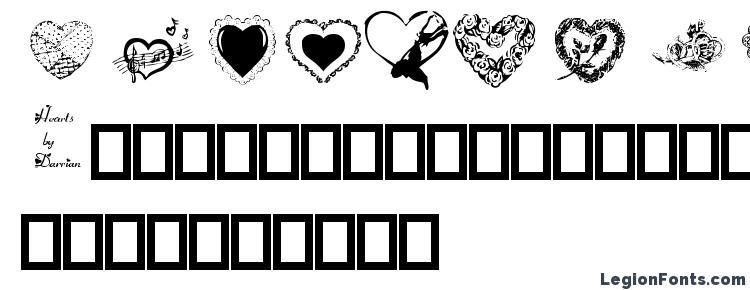 glyphs Hearts by Darrian font, сharacters Hearts by Darrian font, symbols Hearts by Darrian font, character map Hearts by Darrian font, preview Hearts by Darrian font, abc Hearts by Darrian font, Hearts by Darrian font