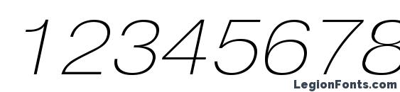 Heliosextthinc italic Font, Number Fonts