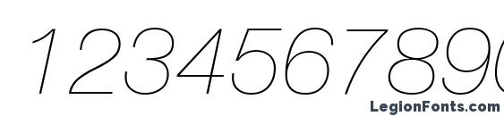 Helvetica LT 26 Ultra Light Italic Font, Number Fonts