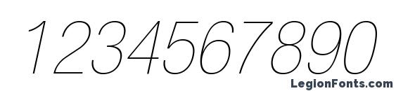 Helvetica LT 27 Ultra Light Condensed Oblique Font, Number Fonts