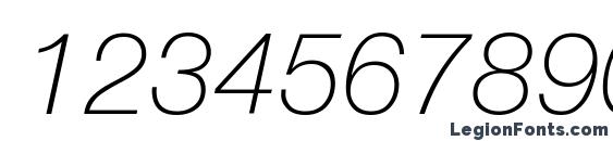 Helvetica LT 36 Thin Italic Font, Number Fonts