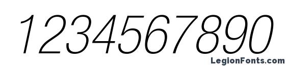Helvetica LT 37 Thin Condensed Oblique Font, Number Fonts