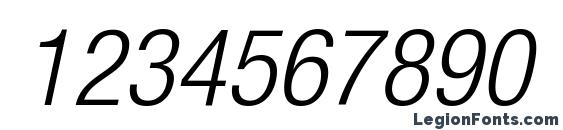 Helvetica LT 47 Light Condensed Oblique Font, Number Fonts