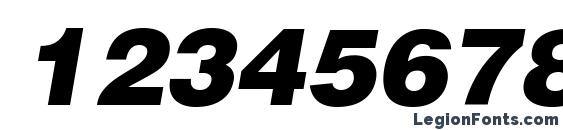 Helvetica LT Black Oblique Font, Number Fonts