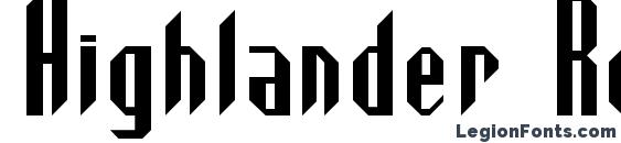 Highlander Regular font, free Highlander Regular font, preview Highlander Regular font