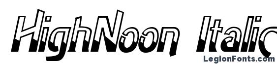 шрифт HighNoon Italic, бесплатный шрифт HighNoon Italic, предварительный просмотр шрифта HighNoon Italic