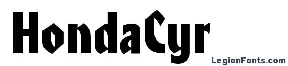 шрифт HondaCyr, бесплатный шрифт HondaCyr, предварительный просмотр шрифта HondaCyr