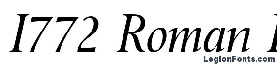I772 Roman Italic font, free I772 Roman Italic font, preview I772 Roman Italic font