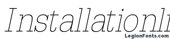 Installationlightssk italic Font, TTF Fonts