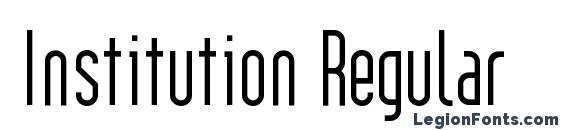 Institution Regular font, free Institution Regular font, preview Institution Regular font