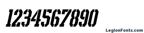 Intramural stencil italic jl Font, Number Fonts