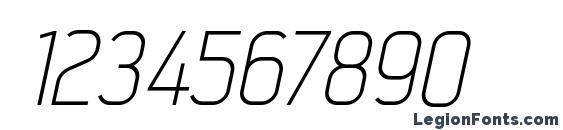 Intropol LightItalic Font, Number Fonts