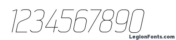 Intropol ThinItalic Font, Number Fonts