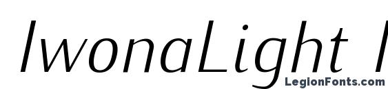 шрифт IwonaLight Italic, бесплатный шрифт IwonaLight Italic, предварительный просмотр шрифта IwonaLight Italic