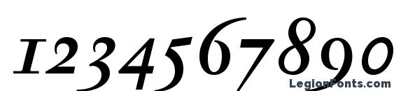 JannonTextMedSC Italic Font, Number Fonts