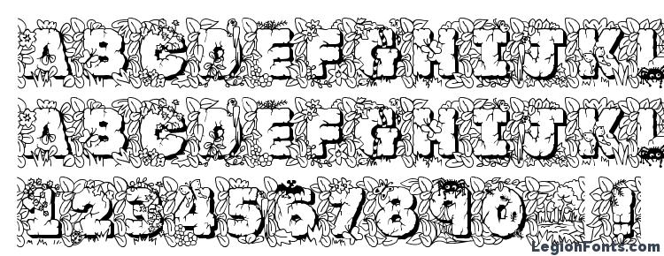 глифы шрифта JFJungleRock, символы шрифта JFJungleRock, символьная карта шрифта JFJungleRock, предварительный просмотр шрифта JFJungleRock, алфавит шрифта JFJungleRock, шрифт JFJungleRock