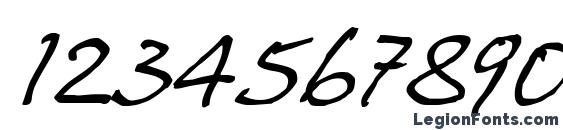 Juergen Italic Font, Number Fonts