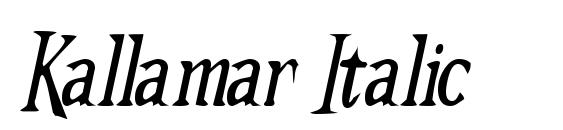 шрифт Kallamar Italic, бесплатный шрифт Kallamar Italic, предварительный просмотр шрифта Kallamar Italic
