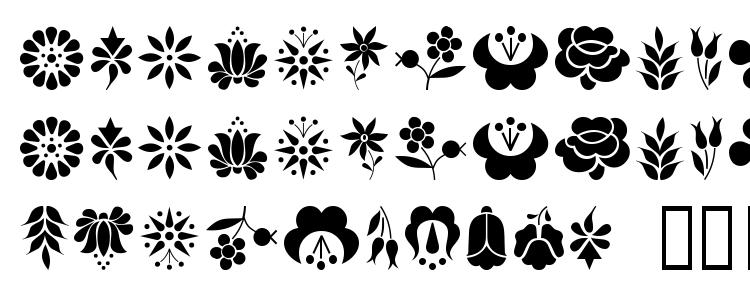 glyphs Kalocsai flowers font, сharacters Kalocsai flowers font, symbols Kalocsai flowers font, character map Kalocsai flowers font, preview Kalocsai flowers font, abc Kalocsai flowers font, Kalocsai flowers font