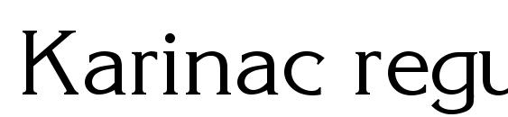 Karinac regular font, free Karinac regular font, preview Karinac regular font