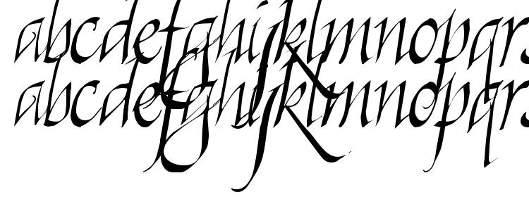 глифы шрифта Killigraphy, символы шрифта Killigraphy, символьная карта шрифта Killigraphy, предварительный просмотр шрифта Killigraphy, алфавит шрифта Killigraphy, шрифт Killigraphy