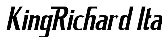 шрифт KingRichard Italic, бесплатный шрифт KingRichard Italic, предварительный просмотр шрифта KingRichard Italic