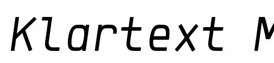 шрифт Klartext Mono Italic, бесплатный шрифт Klartext Mono Italic, предварительный просмотр шрифта Klartext Mono Italic