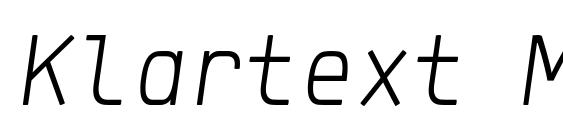 Klartext Mono Light Italic font, free Klartext Mono Light Italic font, preview Klartext Mono Light Italic font