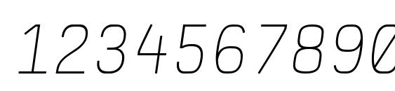 Klartext Mono Thin Italic Font, Number Fonts