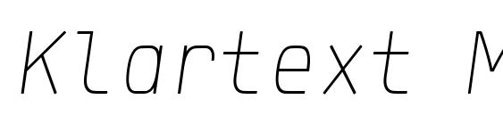 Klartext Mono Thin Italic Font