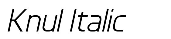шрифт Knul Italic, бесплатный шрифт Knul Italic, предварительный просмотр шрифта Knul Italic