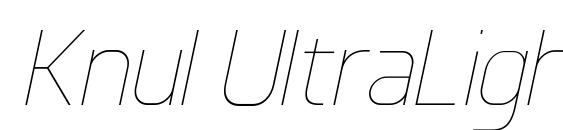 Knul UltraLightItalic font, free Knul UltraLightItalic font, preview Knul UltraLightItalic font