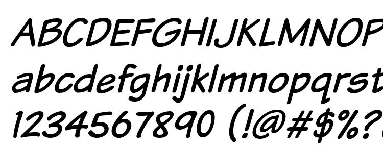 glyphs Komika text italic font, сharacters Komika text italic font, symbols Komika text italic font, character map Komika text italic font, preview Komika text italic font, abc Komika text italic font, Komika text italic font