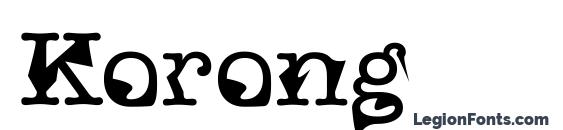 шрифт Korong, бесплатный шрифт Korong, предварительный просмотр шрифта Korong