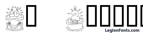 KR Birthday Cake! Dings font, free KR Birthday Cake! Dings font, preview KR Birthday Cake! Dings font
