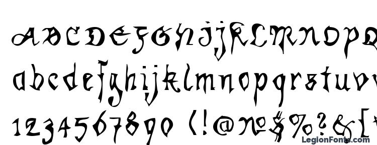 глифы шрифта Kracklite, символы шрифта Kracklite, символьная карта шрифта Kracklite, предварительный просмотр шрифта Kracklite, алфавит шрифта Kracklite, шрифт Kracklite