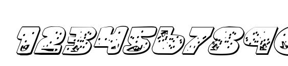 Land Shark Outline Italic Font, Number Fonts