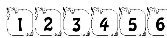 LCR Prissy Pig Font, Number Fonts
