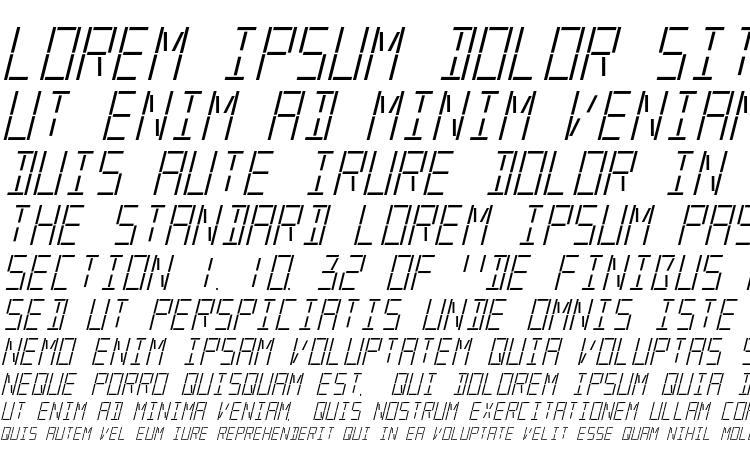 specimens LED Real Italic font, sample LED Real Italic font, an example of writing LED Real Italic font, review LED Real Italic font, preview LED Real Italic font, LED Real Italic font