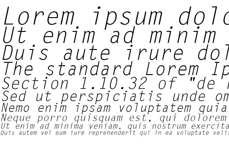 образцы шрифта Letter Gothic LT Slanted, образец шрифта Letter Gothic LT Slanted, пример написания шрифта Letter Gothic LT Slanted, просмотр шрифта Letter Gothic LT Slanted, предосмотр шрифта Letter Gothic LT Slanted, шрифт Letter Gothic LT Slanted