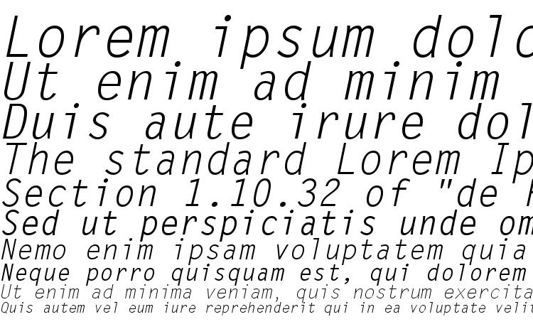 образцы шрифта Letter Gothic MT Oblique, образец шрифта Letter Gothic MT Oblique, пример написания шрифта Letter Gothic MT Oblique, просмотр шрифта Letter Gothic MT Oblique, предосмотр шрифта Letter Gothic MT Oblique, шрифт Letter Gothic MT Oblique