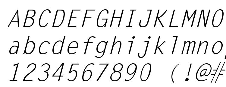 glyphs LetterGothic Italic font, сharacters LetterGothic Italic font, symbols LetterGothic Italic font, character map LetterGothic Italic font, preview LetterGothic Italic font, abc LetterGothic Italic font, LetterGothic Italic font