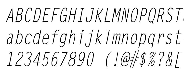 glyphs LetterGothicCond Italic font, сharacters LetterGothicCond Italic font, symbols LetterGothicCond Italic font, character map LetterGothicCond Italic font, preview LetterGothicCond Italic font, abc LetterGothicCond Italic font, LetterGothicCond Italic font