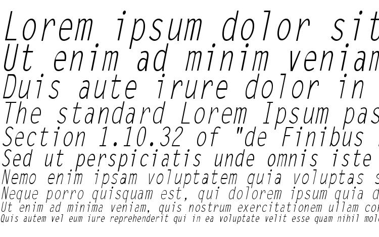 specimens LetterGothicCond Italic font, sample LetterGothicCond Italic font, an example of writing LetterGothicCond Italic font, review LetterGothicCond Italic font, preview LetterGothicCond Italic font, LetterGothicCond Italic font