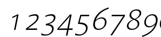 Linotype Aroma ExtraLight Italic Font, Number Fonts