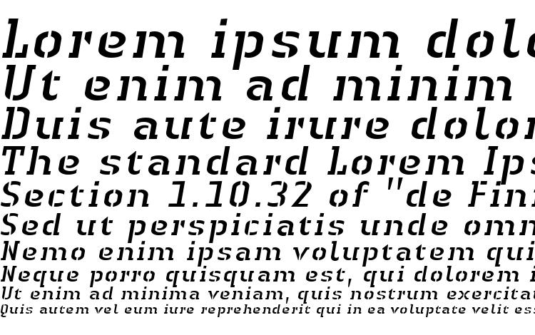 specimens Linotype Authentic Stencil Italic font, sample Linotype Authentic Stencil Italic font, an example of writing Linotype Authentic Stencil Italic font, review Linotype Authentic Stencil Italic font, preview Linotype Authentic Stencil Italic font, Linotype Authentic Stencil Italic font