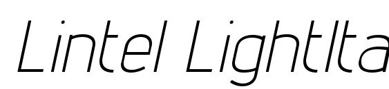 шрифт Lintel LightItalic, бесплатный шрифт Lintel LightItalic, предварительный просмотр шрифта Lintel LightItalic