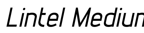 шрифт Lintel MediumItalic, бесплатный шрифт Lintel MediumItalic, предварительный просмотр шрифта Lintel MediumItalic