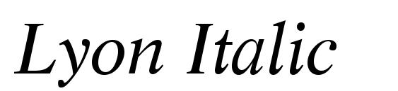шрифт Lyon Italic, бесплатный шрифт Lyon Italic, предварительный просмотр шрифта Lyon Italic