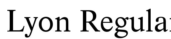 шрифт Lyon Regular, бесплатный шрифт Lyon Regular, предварительный просмотр шрифта Lyon Regular